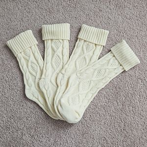 *LAST CHANCE* Set of 4: 18in Knit Stockings in Cream